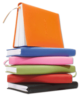 Bonded leather journals and diaries